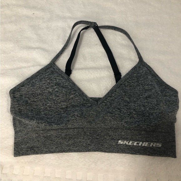 Skechers Women's Studio Seamless Cami Padded Deep V-Neck Cross-Back Lounge Bra,S - Picture 3 of 10